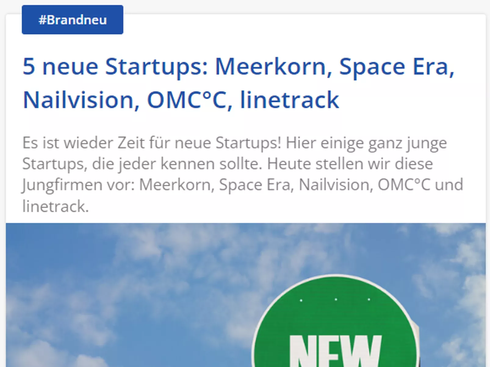deutsche-startups.de stellt Linetrack als eines von 5 neuen Start-ups vor